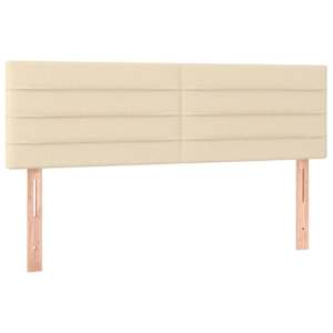 Čela postele 2 ks krémová 72 x 5 x 78/88 cm textil - obrázek 2