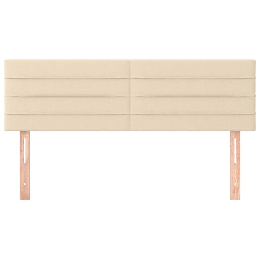 vidaXL Hoofdborden 144x5x78/88 cm stof crèmekleurig, foto 2