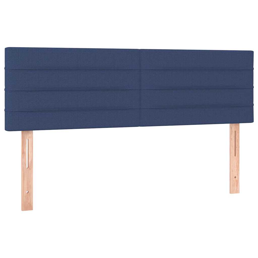 vidaXL Tăblii de pat, albastru, 144x5x78/88 cm, textil