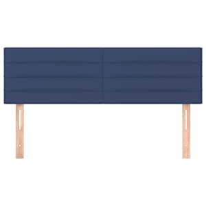 Čela postele 2 ks modrá 72 x 5 x 78/88 cm textil - obrázek 3