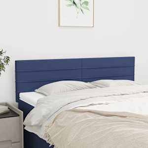 Čela postele 2 ks modrá 72 x 5 x 78/88 cm textil - obrázek 1