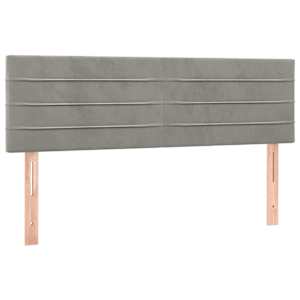 vidaXL voodipeatsid, helehall, 144x5x78/88 cm, samet