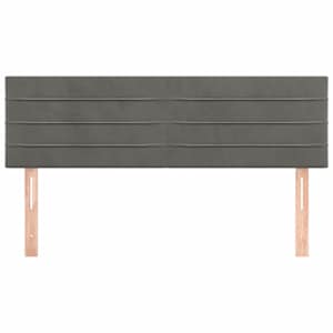 Čela postele 2 ks tmavě šedá 72 x 5 x 78/88 cm samet - obrázek 3