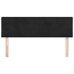 Čela postele 2 ks černá 72 x 5 x 78/88 cm samet - obrázek 3