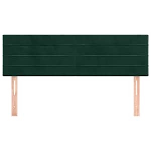Čela postele tmavě zelená 144x5x78/88 cm samet - obrázek 3