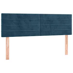 Čela postele 2 ks tmavě modrá 72 x 5 x 78/88 cm samet - obrázek 2