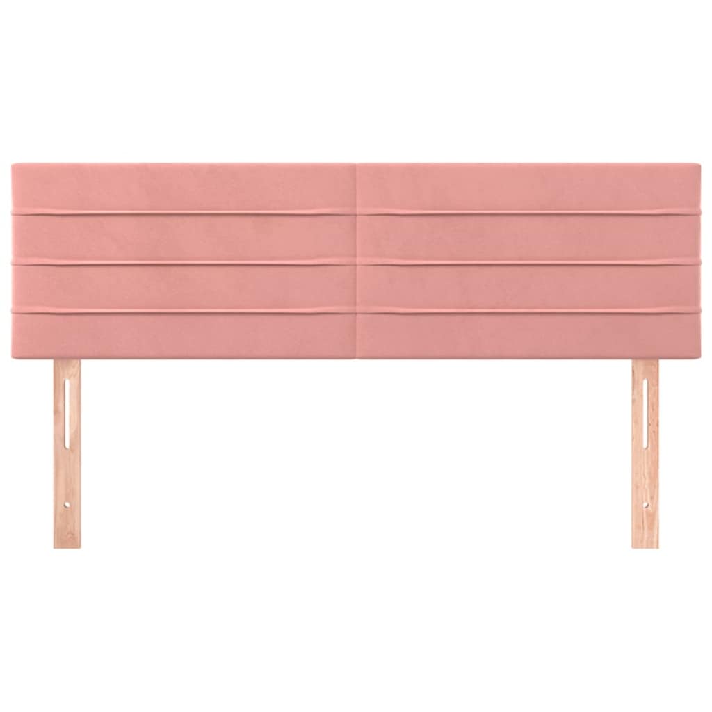 vidaXL Hoofdborden 144x5x78/88 cm fluweel roze, foto 2