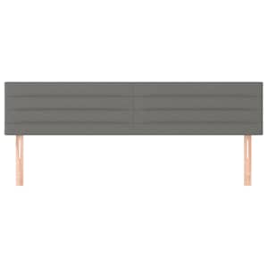 Čelo postele 2 ks tmavě šedé 80 x 5 x 78/88 cm textil - obrázek 3