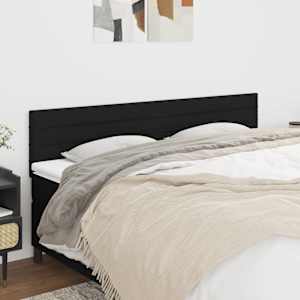 Čelo postele 2 ks černé 80 x 5 x 78/88 cm textil - obrázek 1
