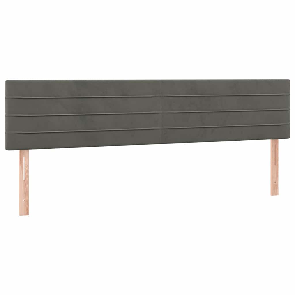 vidaXL Hoofdborden 160x5x78/88 cm fluweel donkergrijs grijs, foto 3