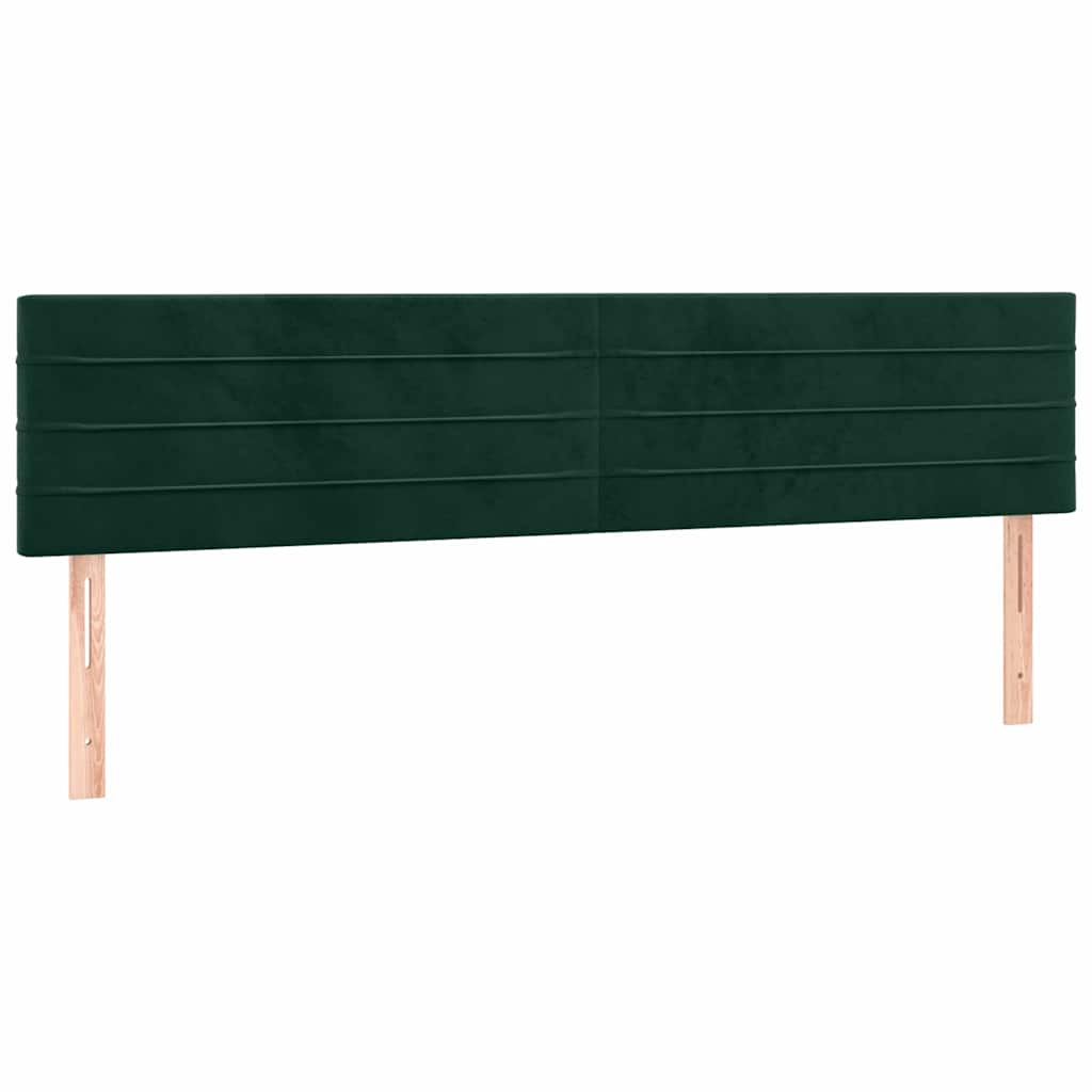 vidaXL Hoofdborden 160x5x78/88 cm fluweel donkergroen groen, foto 3