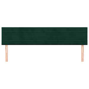 Čelo postele 2 ks tmavě zelené 80 x 5 x 78/88 cm samet - obrázek 3