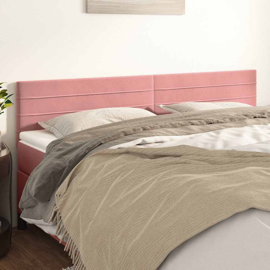 vidaXL Hoofdborden 2 st 80x5x78/88 cm fluweel roze346171