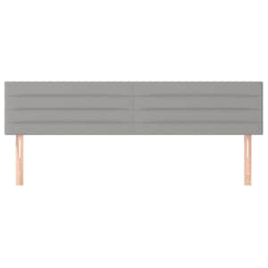 Čelo postele 2 ks světle šedé 90x5x78/88 cm textil - obrázek 3