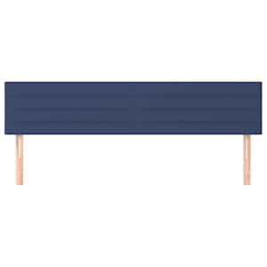 Čelo postele 2 ks modré 90x5x78/88 cm textil - obrázek 3
