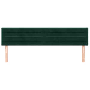 Čela postele tmavě zelená 180x5x78/88 cm samet - obrázek 3
