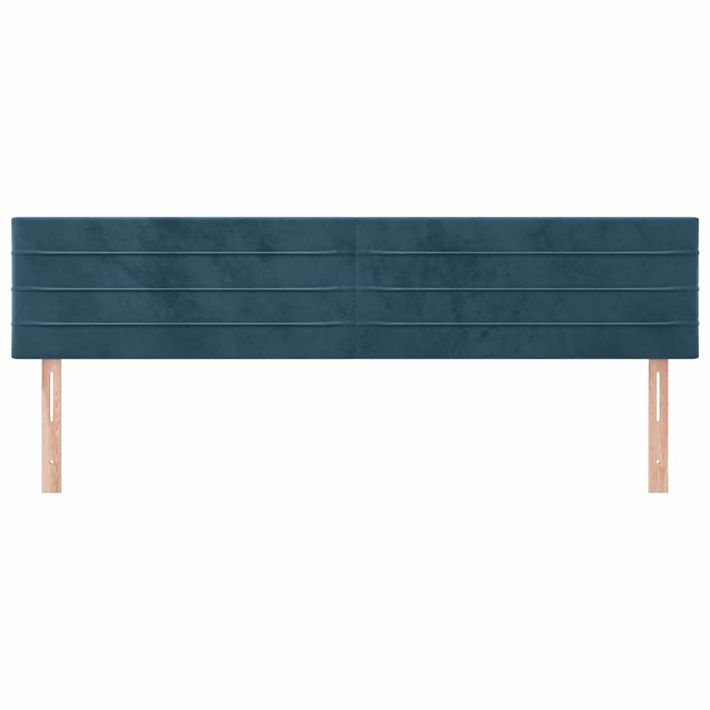 vidaXL Hoofdborden 180x5x78/88 cm fluweel donkerblauw blauw, foto 2