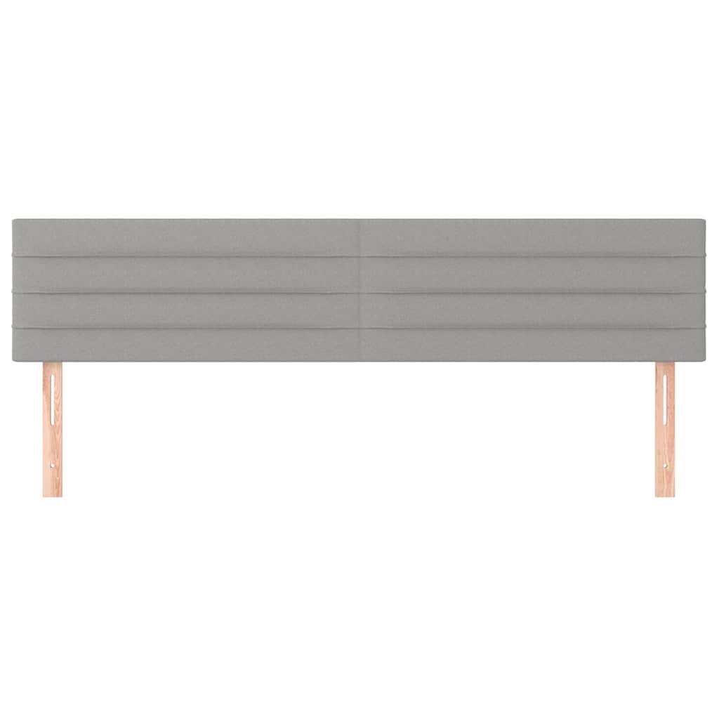 vidaXL Hoofdborden 200x5x78/88 cm stof lichtgrijs grijs, foto 2