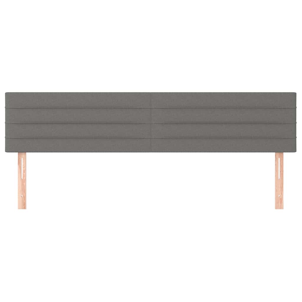 vidaXL Hoofdborden 200x5x78/88 cm stof donkergrijs grijs, foto 2