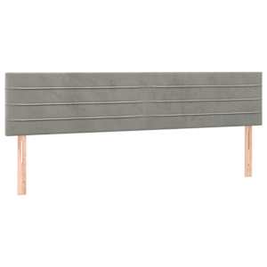 vidaXL voodipeatsid, helehall, 200x5x78/88 cm, samet