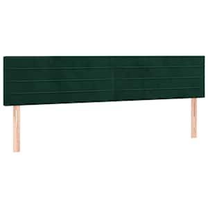 Čelo postele tmavě zelené 100x5x78/88 cm samet - obrázek 2