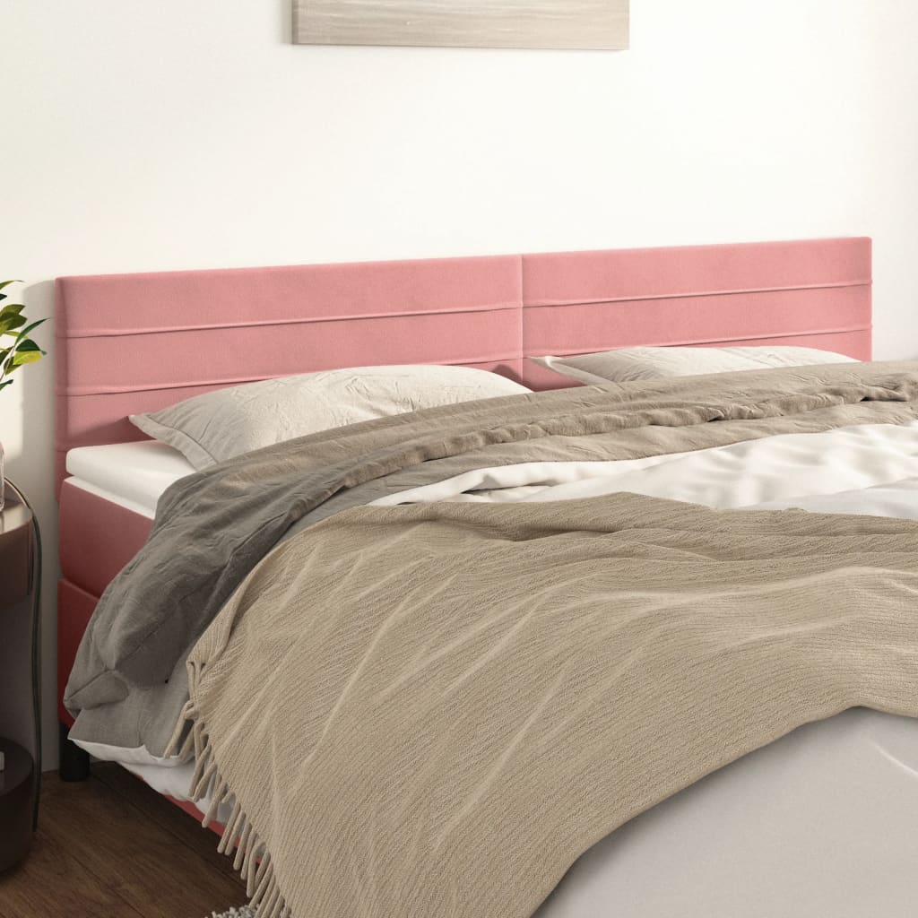 vidaXL Têtes de lit 2 pcs Rose 100x5x78/88 cm Velours