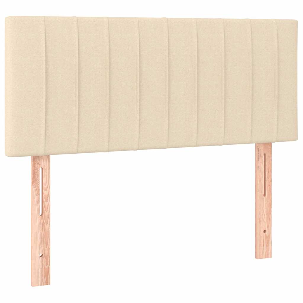vidaXL Čelo postele krémové 90x5x78/88 cm textil