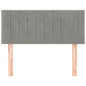 Čelo postele světle šedé 90x5x78/88 cm samet - obrázek 3