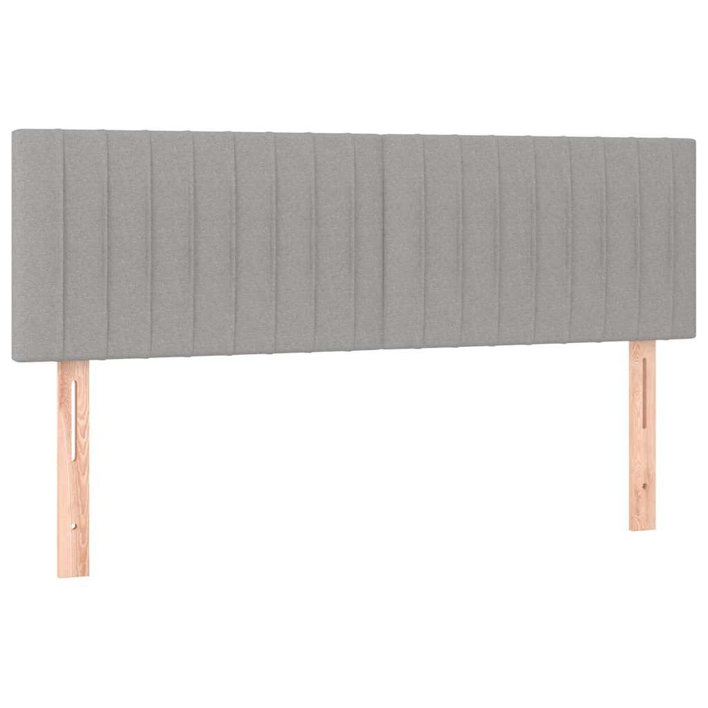 vidaXL Hoofdborden 144x5x78/88 cm stof lichtgrijs grijs, foto 3
