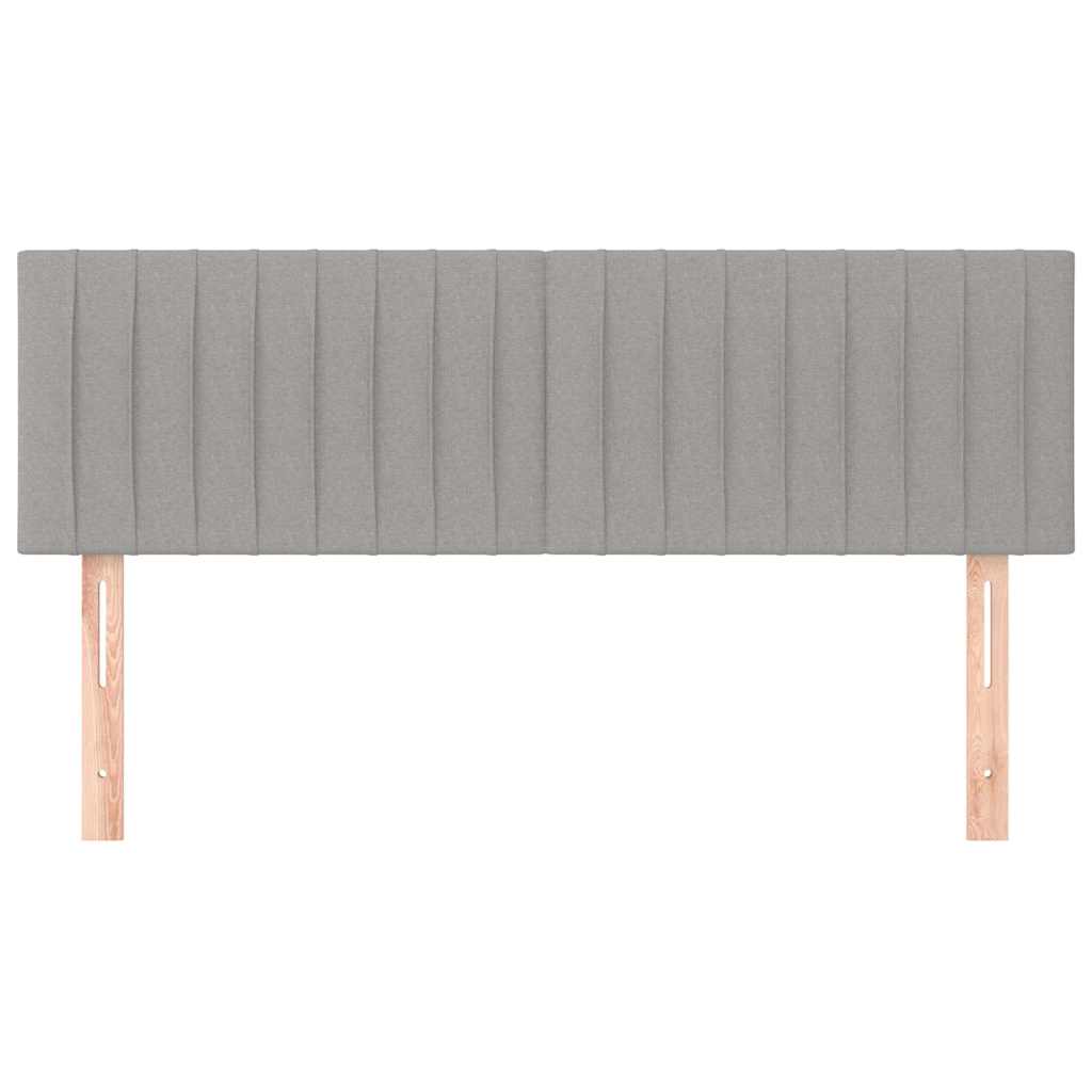 vidaXL Hoofdborden 144x5x78/88 cm stof lichtgrijs grijs, foto 2