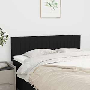 Čela postele 2 ks černá 72 x 5 x 78/88 cm textil - obrázek 1