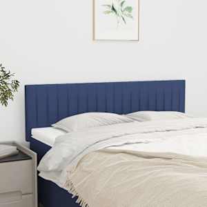 Čela postele 2 ks modrá 72 x 5 x 78/88 cm textil - obrázek 1