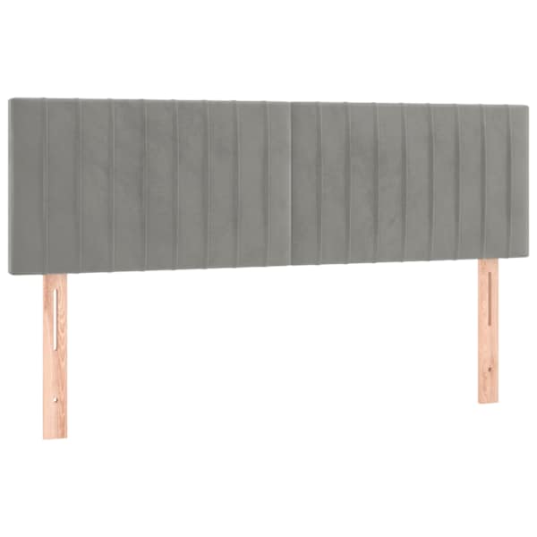 vidaXL voodipeatsid, helehall, 144x5x78/88 cm, samet