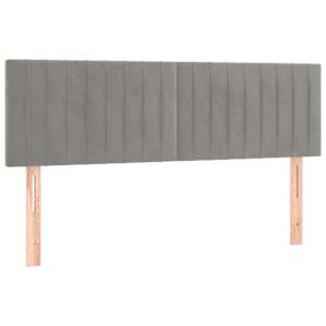 Čela postele 2 ks světle šedá 72 x 5 x 78/88 cm samet - obrázek 2