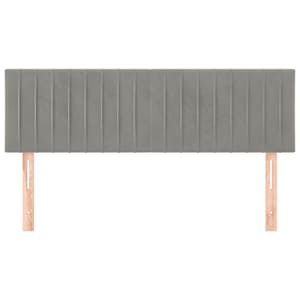 Čela postele 2 ks světle šedá 72 x 5 x 78/88 cm samet - obrázek 3