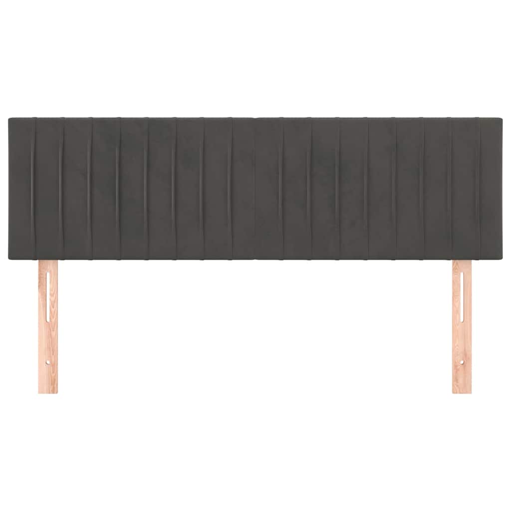 vidaXL Hoofdborden 144x5x78/88 cm fluweel donkergrijs grijs, foto 2