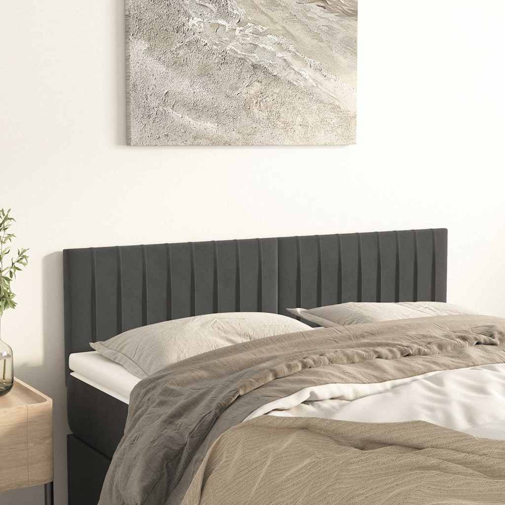 vidaXL Hoofdborden 2 st 72x5x78/88 cm fluweel donkergrijs346251