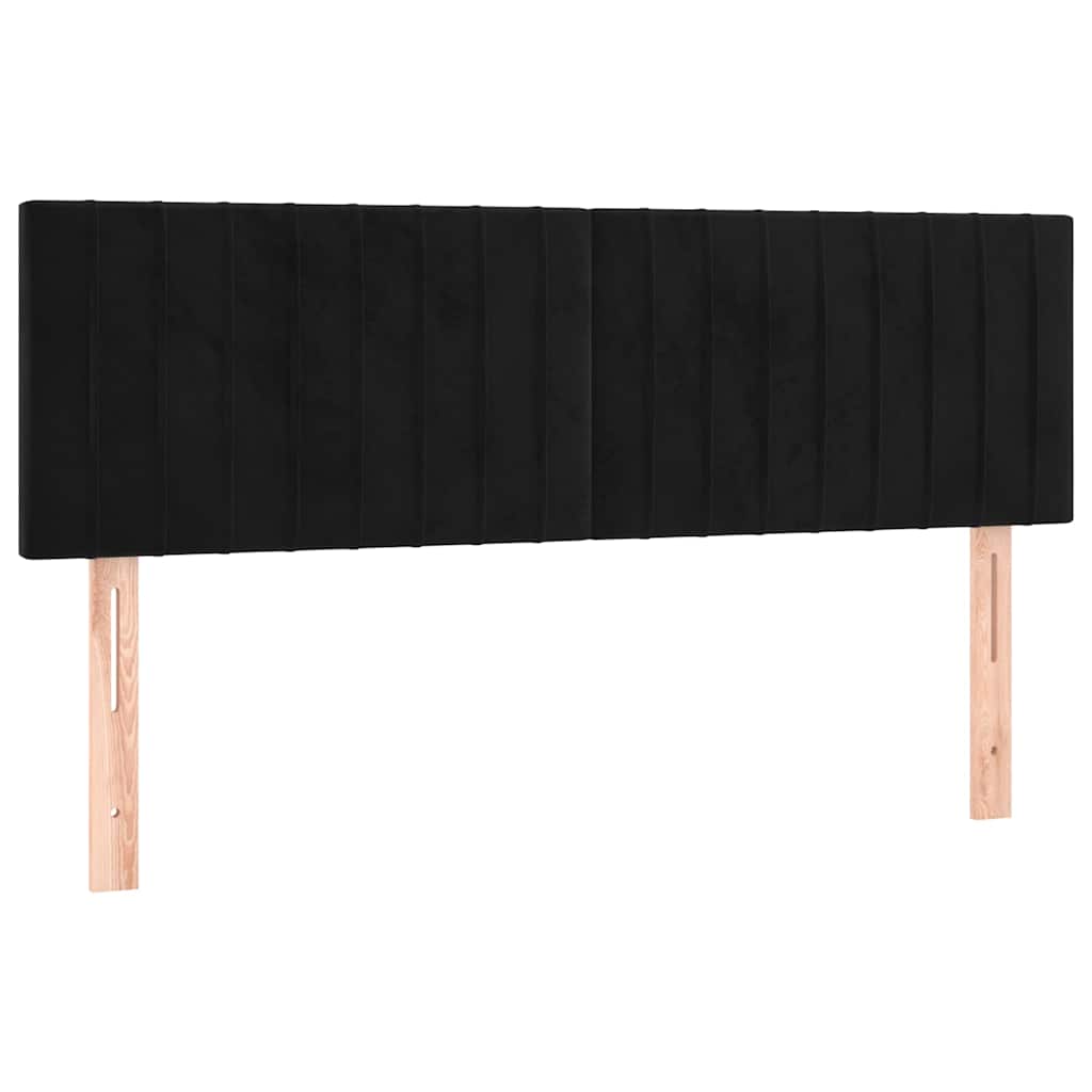 vidaXL Tăblii de pat, negru, 144x5x78/88 cm, catifea