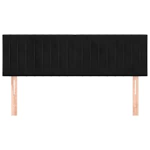 Čela postele 2 ks černá 72 x 5 x 78/88 cm samet - obrázek 3