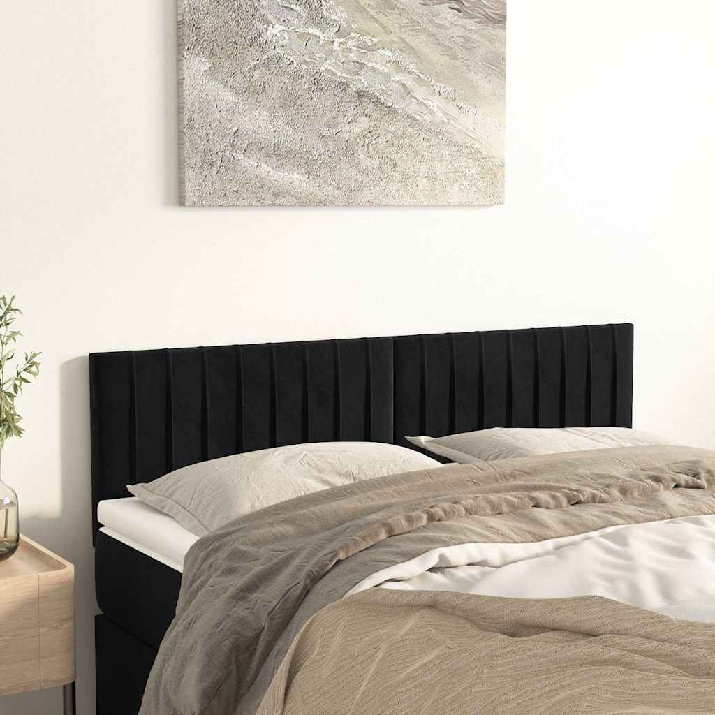 Testiere 2 Pz Nere 72x5x78/88 Cm In Velluto - Vidaxl