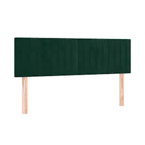 Čela postele 2 ks tmavě zelená 72 x 5 x 78/88 cm samet - obrázek 2