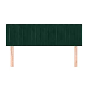 Čela postele 2 ks tmavě zelená 72 x 5 x 78/88 cm samet - obrázek 3