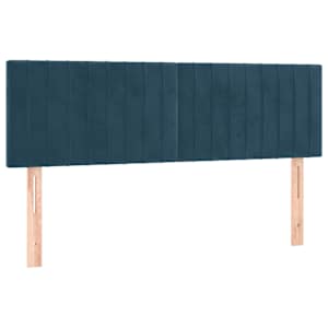 Čela postele 2 ks tmavě modrá 72 x 5 x 78/88 cm samet - obrázek 2