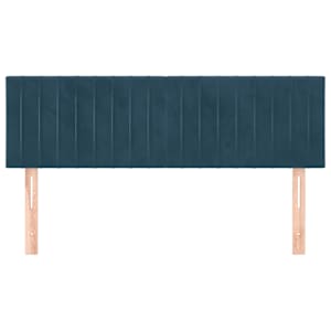 Čela postele 2 ks tmavě modrá 72 x 5 x 78/88 cm samet - obrázek 3