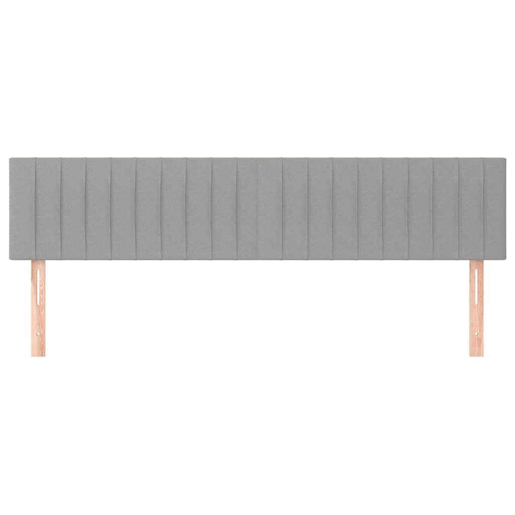 vidaXL Hoofdborden 160x5x78/88 cm stof lichtgrijs grijs, foto 2