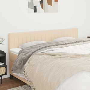 Čelo postele 2 ks krémové 80 x 5 x 78/88 cm textil - obrázek 1