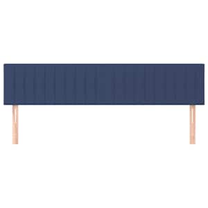 Čelo postele 2 ks modré 80 x 5 x 78/88 cm textil - obrázek 3