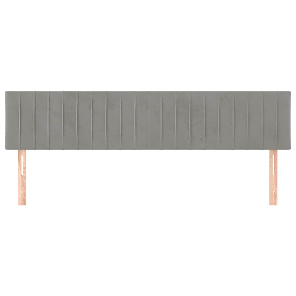 vidaXL Hoofdborden 160x5x78/88 cm fluweel lichtgrijs grijs, foto 2