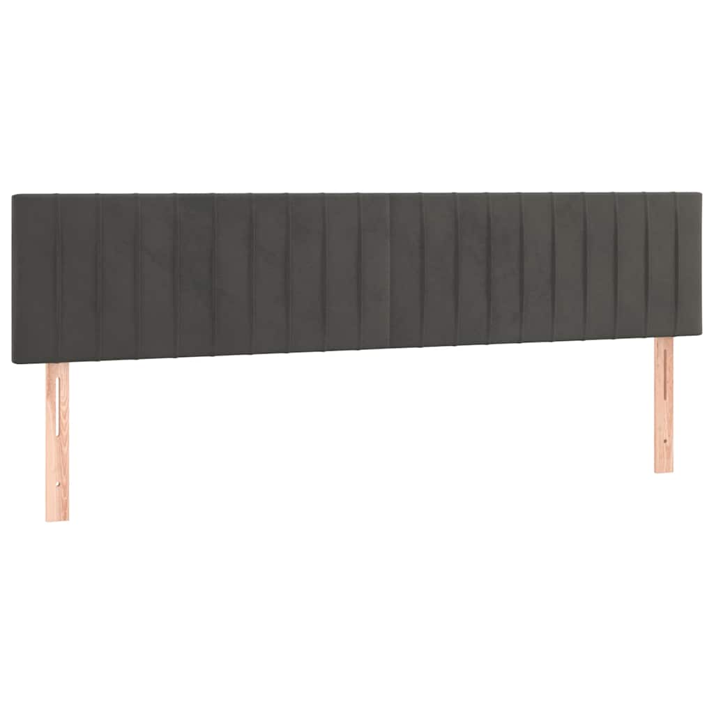 vidaXL Hoofdborden 160x5x78/88 cm fluweel donkergrijs grijs, foto 3
