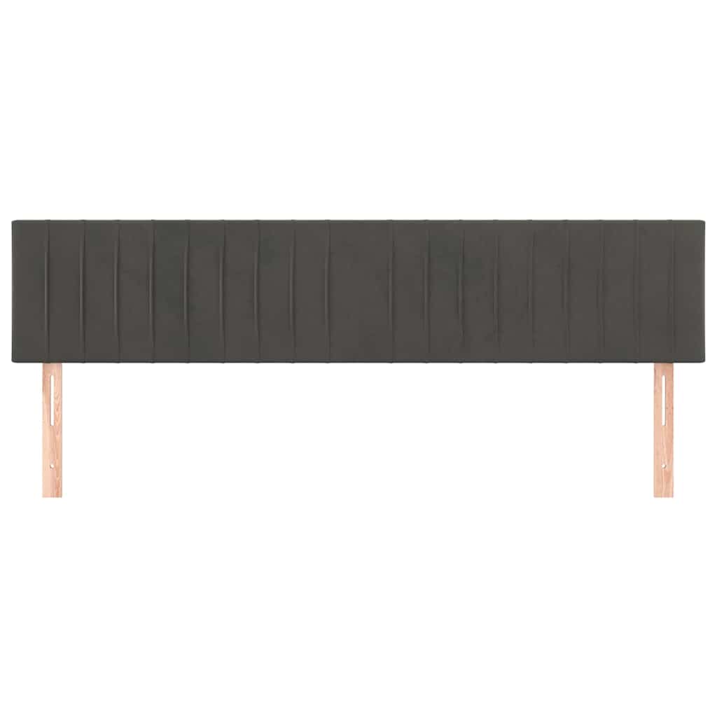 vidaXL Hoofdborden 160x5x78/88 cm fluweel donkergrijs grijs, foto 2